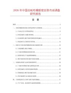 2026年中國自粘性橡膠密封條市場調(diào)查研究報告