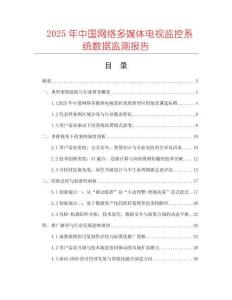2025年中國網絡多媒體電視監控系統數據監測報告