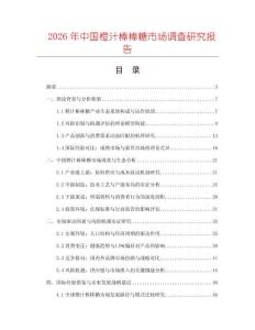 2026年中國橙汁棒棒糖市場調查研究報告