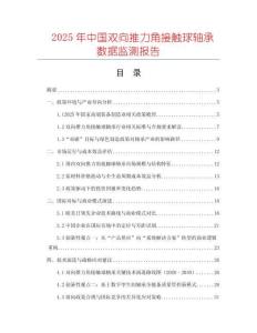 2025年中國雙向推力角接觸球軸承數(shù)據監(jiān)測報告