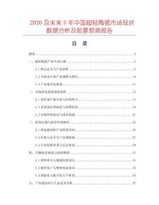 2026及未來5年中國超輕陶瓷市場現(xiàn)狀數(shù)據(jù)分析及前景預測報告
