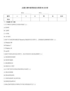 從重大事件看網(wǎng)絡(luò)安全答案96分分析