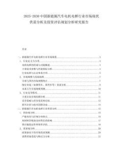 2025-2030中國(guó)新能源汽車電機(jī)電橋行業(yè)市場(chǎng)現(xiàn)狀供需分析及投資評(píng)估規(guī)劃分析研究報(bào)告