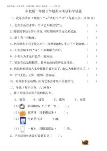 2025年【科教版】一年級下冊科學《期末考試卷》含答案
