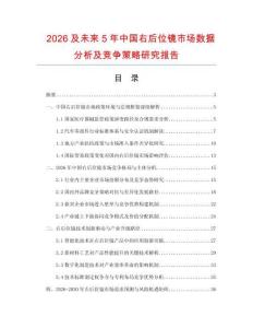 2026及未來5年中國右后位鏡市場數(shù)據(jù)分析及競爭策略研究報(bào)告