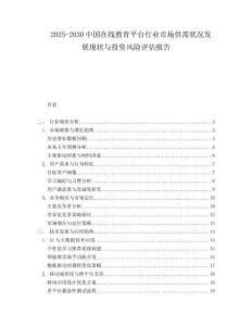 2025-2030中國在線教育平臺行業市場供需狀況發展現狀與投資風險評估報告