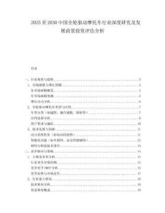 2025至2030中國全輪驅動摩托車行業深度研究及發展前景投資評估分析
