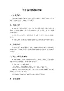 創業公司股權激勵方案