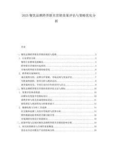 2025餐飲品牌跨界聯(lián)名營(yíng)銷效果評(píng)估與策略優(yōu)化分析
