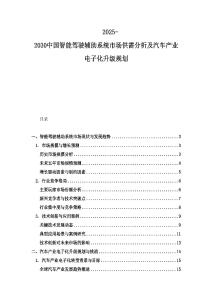 2025-2030中國智能駕駛輔助系統市場供需分析及汽車產業電子化升級規劃