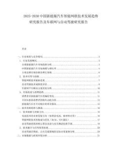 2025-2030中國新能源汽車智能網聯技術發展趨勢研究報告及車聯網與自動駕駛研究報告