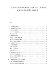 2025至2030中國電子束光刻系統（EBL）行業深度研究及發展前景投資評估分析