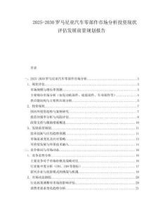 2025-2030羅馬尼亞汽車零部件市場分析投資現(xiàn)狀評估發(fā)展前景規(guī)劃報(bào)告