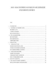 2025-2030突尼斯銀行業市場競爭分析及國際投資評估發展研究分析報告