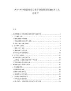 2025-2030旅游度假行業市場前景及服務創新與發展研究