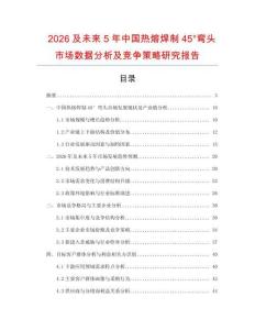 2026及未來5年中國熱熔焊制45°彎頭市場數(shù)據(jù)分析及競爭策略研究報(bào)告