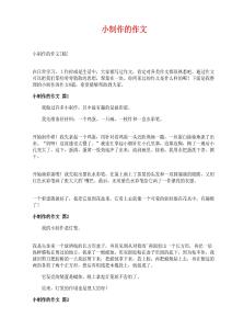 小制作的作文