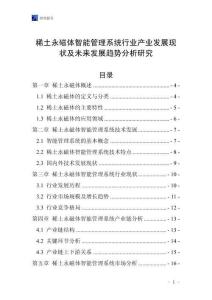 稀土永磁體智能管理系統行業產業發展現狀及未來發展趨勢分析研究
