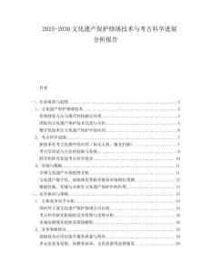 2025-2030文化遺產(chǎn)保護(hù)修繕技術(shù)與考古科學(xué)進(jìn)展分析報(bào)告