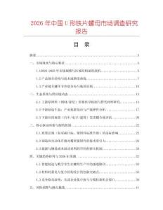 2026年中國U形鐵片螺母市場調查研究報告
