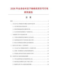 2026年全自動半定子繞線機項目可行性研究報告
