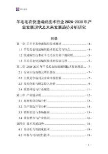 羊毛毛衣快速編織技術(shù)行業(yè)2026-2030年產(chǎn)業(yè)發(fā)展現(xiàn)狀及未來發(fā)展趨勢分析研究