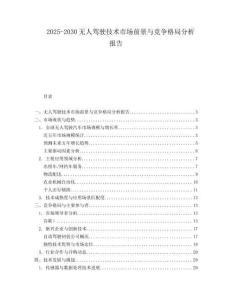 2025-2030無人駕駛技術(shù)市場前景與競爭格局分析報告