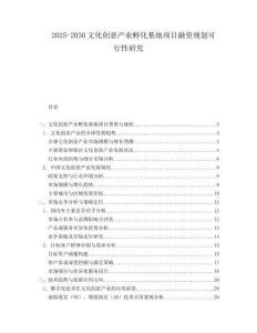 2025-2030文化創(chuàng)意產(chǎn)業(yè)孵化基地項(xiàng)目融資規(guī)劃可行性研究