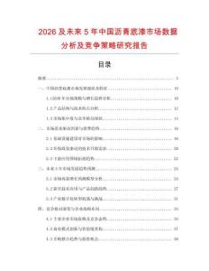 2026及未來5年中國瀝青底漆市場數(shù)據(jù)分析及競爭策略研究報告
