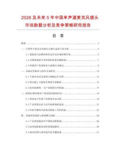 2026及未來5年中國單聲道麥克風插頭市場數(shù)據(jù)分析及競爭策略研究報告