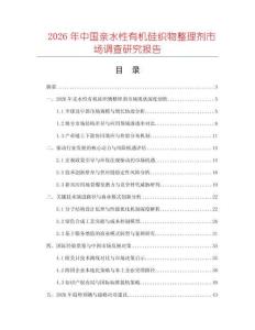 2026年中國(guó)親水性有機(jī)硅織物整理劑市場(chǎng)調(diào)查研究報(bào)告
