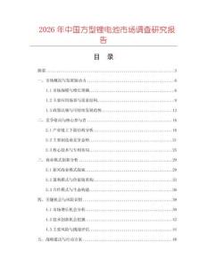 2026年中國方型鋰電池市場調查研究報告