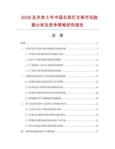 2026及未來5年中國右前燈支架市場數據分析及競爭策略研究報告