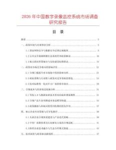 2026年中國數字錄像監控系統市場調查研究報告