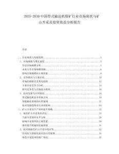2025-2030中國帶式輸送機煤礦行業市場現狀與礦山開采及投資效益分析報告