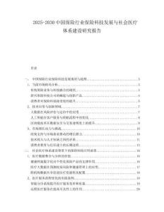 2025-2030中國保險行業(yè)保險科技發(fā)展與社會醫(yī)療體系建設(shè)研究報告