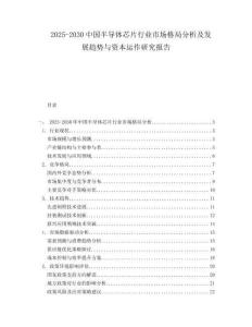 2025-2030中國半導體芯片行業市場格局分析及發展趨勢與資本運作研究報告