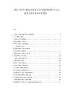 2025-2030中國包裝印刷行業市場布局分析及發展前景與投資策略研究報告