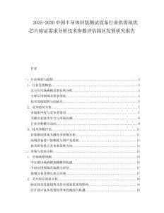 2025-2030中國半導體封裝測試設備行業(yè)供需現(xiàn)狀芯片驗證需求分析技術(shù)參數(shù)評估園區(qū)發(fā)展研究報告