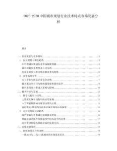 2025-2030中國(guó)城市規(guī)劃行業(yè)技術(shù)特點(diǎn)市場(chǎng)發(fā)展分析