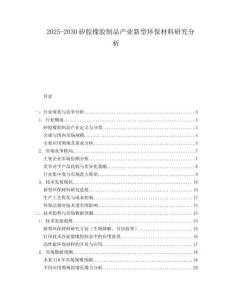 2025-2030矽膠橡膠制品產業新型環保材料研究分析