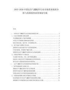 2025-2030中國安全氣囊配件行業市場需求現狀分析與發展投資前景規劃專報