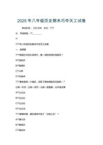 2025年八年級歷史期末巧奪天工試卷