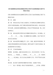 2026版離婚協(xié)議范本及婚姻關(guān)系終止后的子女撫養(yǎng)權(quán)確定與財(cái)產(chǎn)分配執(zhí)行協(xié)議