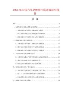 2026年中国方孔筛板网市场调查研究报告