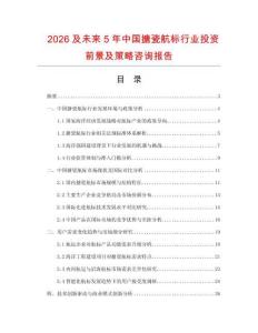 2026及未來5年中國搪瓷航標行業(yè)投資前景及策略咨詢報告