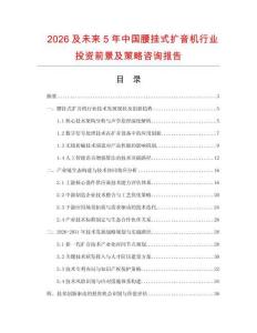 2026及未來5年中國腰掛式擴(kuò)音機(jī)行業(yè)投資前景及策略咨詢報(bào)告
