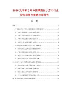2026及未來(lái)5年中國(guó)桑蠶絲小方巾行業(yè)投資前景及策略咨詢報(bào)告