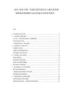 2025-2030中國—東盟自貿(mào)區(qū)商品出口通關(guān)效率影響稅收政策調(diào)整企業(yè)運營成本分析研究報告