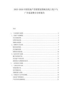 2025-2030中國房地產營銷策劃策略及線上線下與廣告渠道整合分析報告